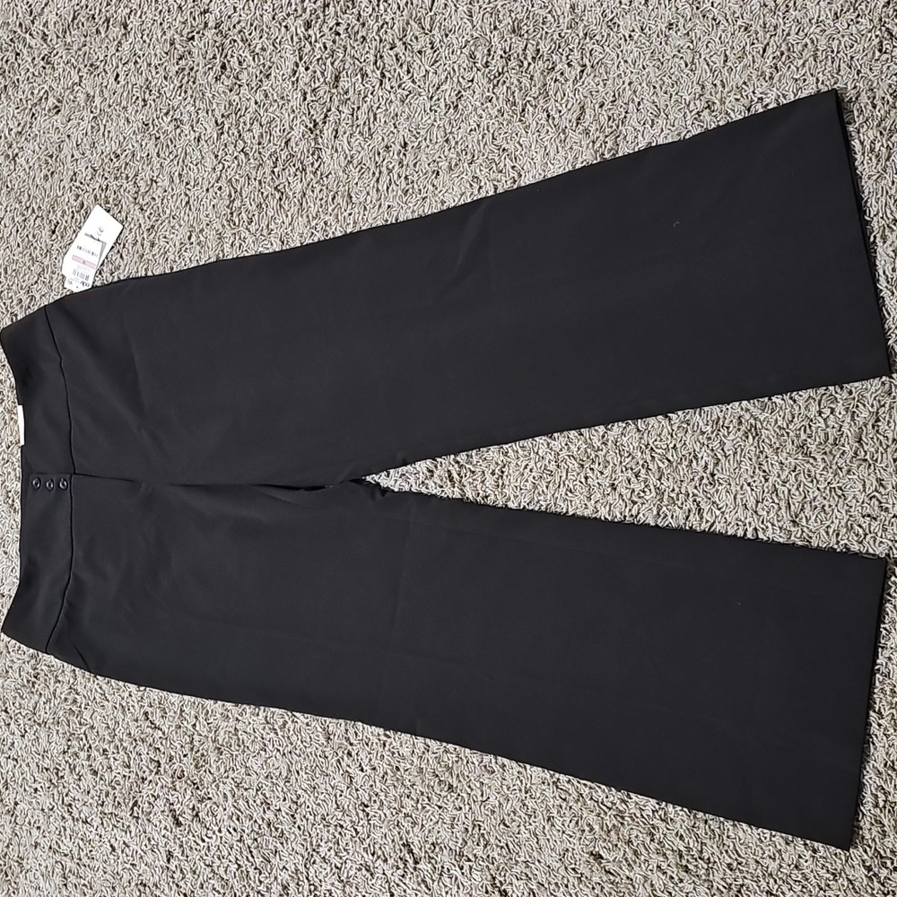NWT Style & Co Dress Pants Wide Leg Mid Rise Brown 12 Large Slacks - Picture 2 of 7